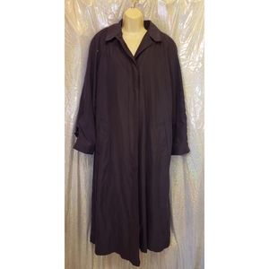 London Fog Maxi Trench Coat Fleece Lined Winter Coat Size 14 in Navy